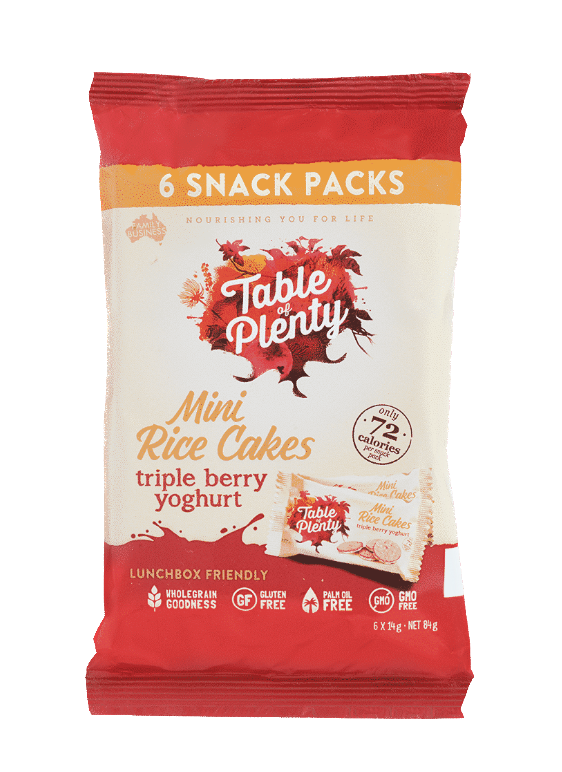 Table of Plenty Mini Rice Cakes – Triple Berry Snack Pack (84g)NEW!