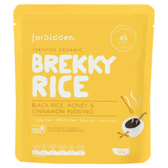 Forbidden Foods Certified Organic Brekky Rice (Black Rice Honey and Cinnamon Pudding)(125g) - mrs-free-singapore