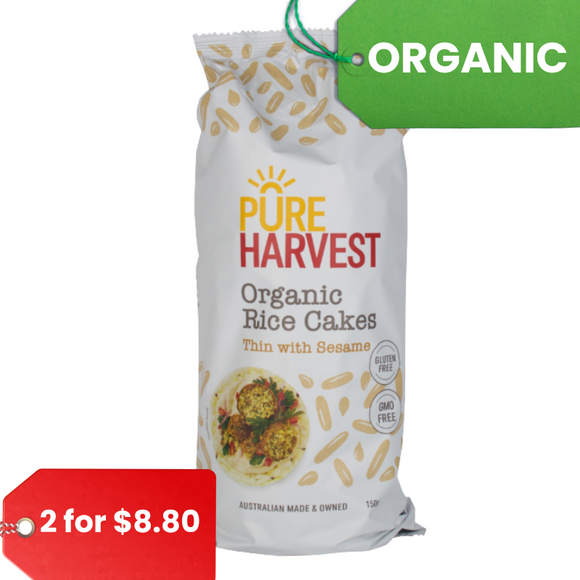 Pure Harvest ORGANIC Rice Cakes Sesame (150g)