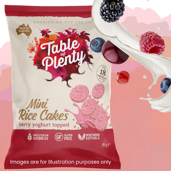 Table of Plenty Mini Rice Cakes – Triple Berry Snack Pack (60g) (Deliv ...