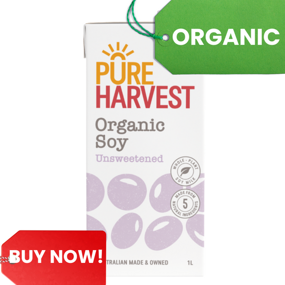 Pure Harvest ORGANIC Soy Milk (Unsweetened) (1 litre)