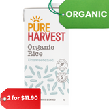 Pure Harvest ORGANIC Rice Milk Unsweetened 1 litre
