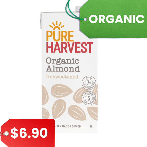 Pure Harvest ORGANIC Almond Milk (Unsweetened) (1 litre)