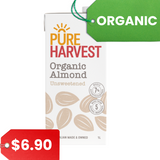 Pure Harvest ORGANIC Almond Milk (Unsweetened) (1 litre)