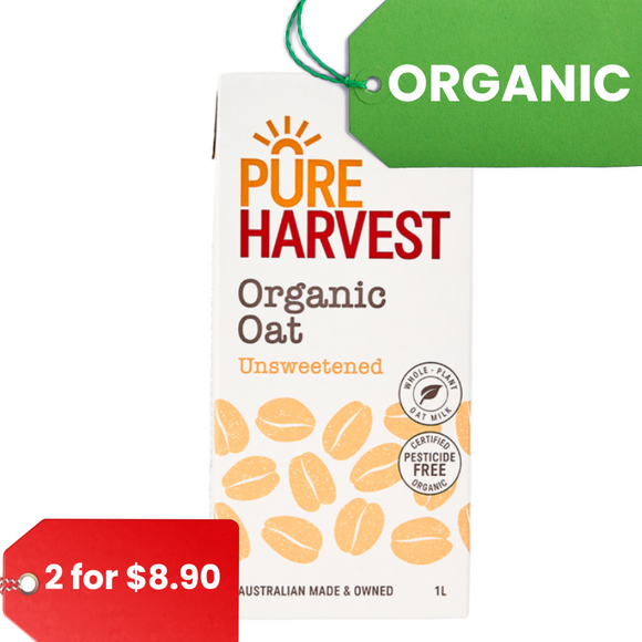 Pure Harvest ORGANIC Oat Milk (Unsweetened) (1 litre)