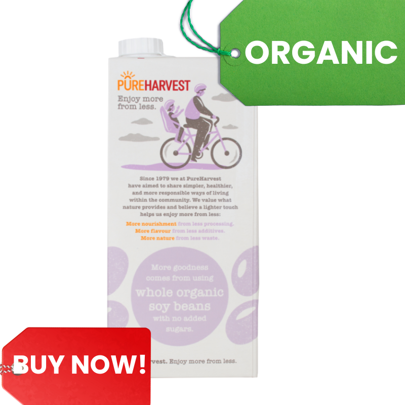 Pure Harvest ORGANIC Soy Milk (Unsweetened) (1 litre) – Mrs Free Singapore