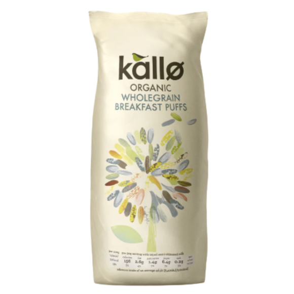 Kallo GF Organic Wholegrain Puffed Rice Cereal 225G