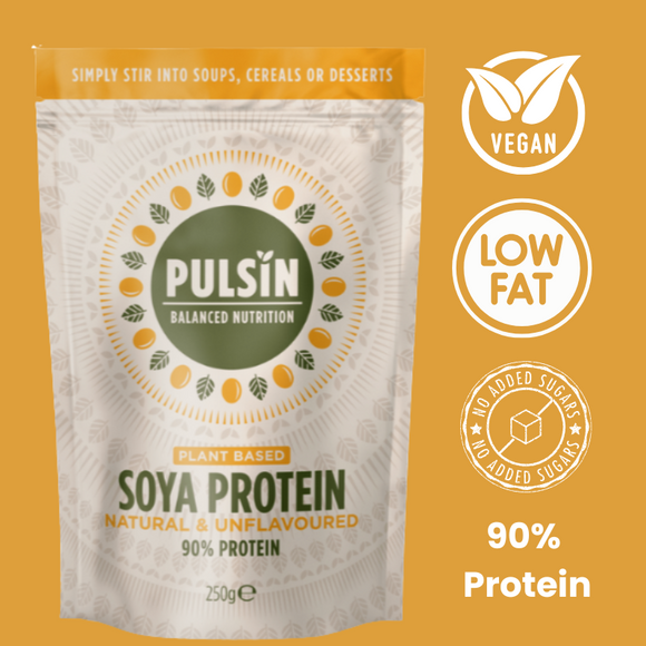 PULSIN Complete Plant Based SOYA Protein Blend Natural Unflavoured (90% Protein) (250g)