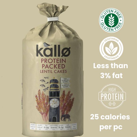 KALLO Protein Packed Low Fat Lentil Cakes (100g)