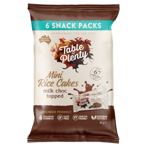 Table of Plenty Milk Choc Mini Rice Cakes (84g)(Carton Sale) (NEW!)