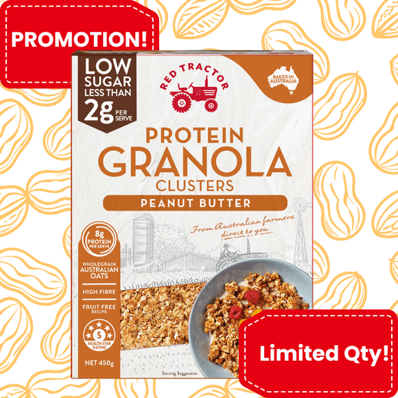 Red Tractor Protein Low Sugar Granola Peanut Butter 450g (Pre-Order)