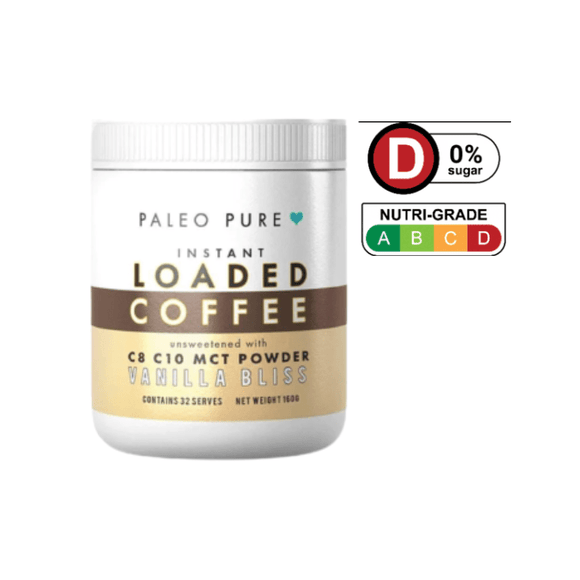 Paleo Pure Keto loaded instant coffee - Vanilla Bliss 160gm (1 for 1 - Apr 25)