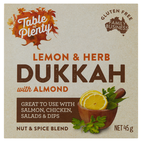 Table of Plenty All Natural Gluten Free Lemon Herb Dukkah (45g) - mrs-free-singapore