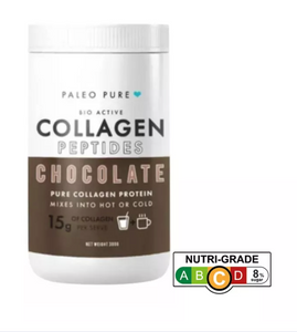 Paleo Pure Bioactive Collagen Peptides - Chocolate (300g) (10 Sep 2023) 2 for $49.90